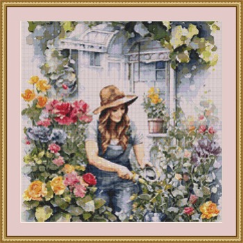 Gardening Cross Stitch Pattern