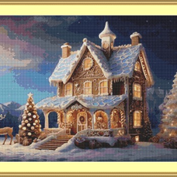 Gingerbread House Cross Stitch Pattern