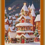 Gingerbread Village Cross Stitch Pattern