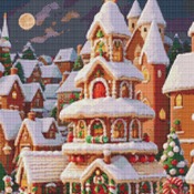 Gingerbread Village Cross Stitch Pattern