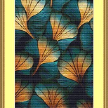 Gingko Leaves Cross Stitch Pattern