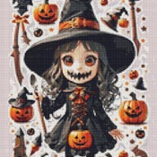 Girl Witch Cross Stitch Pattern