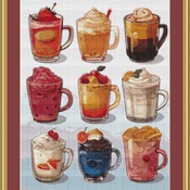 Glass Mugs Cross Stitch Pattern