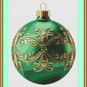 Green Bauble Cross Stitch Pattern