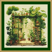 Green Plants Cross Stitch Pattern