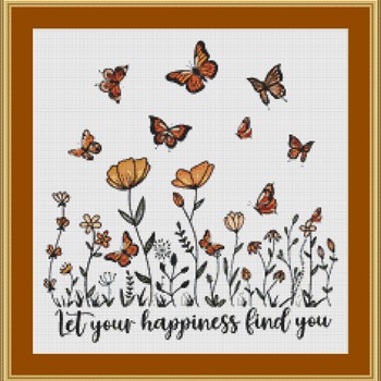 Happiness Cross Stitch Pattern