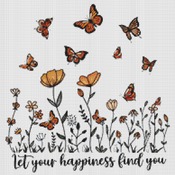 Happiness Cross Stitch Pattern