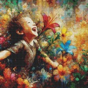 Happy Child Cross Stitch Pattern