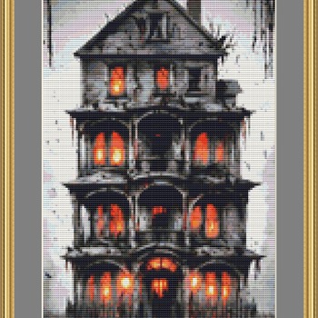 Haunted House Cross Stitch Pattern