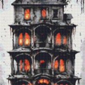 Haunted House Cross Stitch Pattern