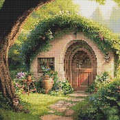 Hobbit House Cross Stitch Pattern