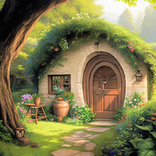 Hobbit House Cross Stitch Pattern