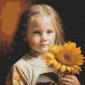 Holding A Sunflower Cross Stitch Pattern