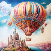 Hot Air Balloons Cross Stitch Pattern