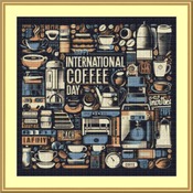 International Coffee Day Cross Stitch Pattern