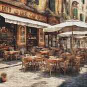 Italian Cafe Cross Stitch Pattern