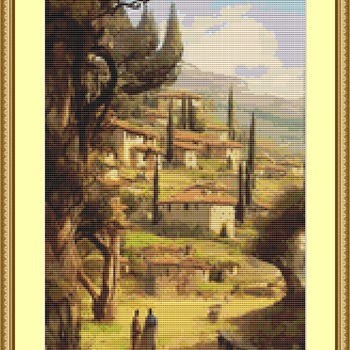 Italian Countryside Cross Stitch Pattern