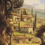 Italian Countryside Cross Stitch Pattern