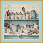 Kitchen Cabinet Cross Stitch Pattern