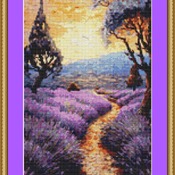 Lavender Mosaic Cross Stitch Pattern