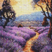 Lavender Mosaic Cross Stitch Pattern