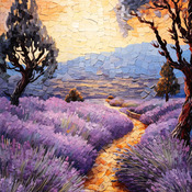 Lavender Mosaic Cross Stitch Pattern