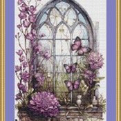 Lilac Window Cross Stitch Pattern