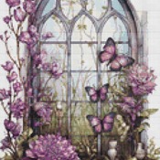 Lilac Window Cross Stitch Pattern