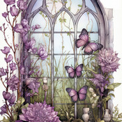 Lilac Window Cross Stitch Pattern