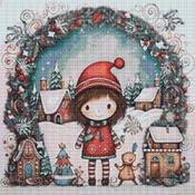 Little Girl's Christmas Cross Stitch Pattern