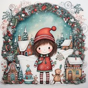 Little Girl's Christmas Cross Stitch Pattern