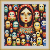 Matroyshka Dolls Cross Stitch Pattern