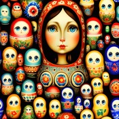 Matroyshka Dolls Cross Stitch Pattern