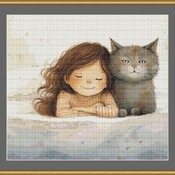 Me And My Cat Cross Stitch Pattern