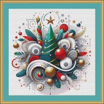 Modern Christmas Cross Stitch Pattern