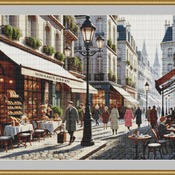 Morning Cafes Cross Stitch Pattern