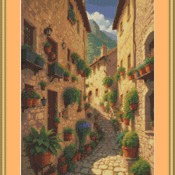 Narrow Alleyway Cross Stitch Pattern