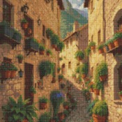 Narrow Alleyway Cross Stitch Pattern