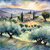 Olive Orchard Cross Stitch Pattern