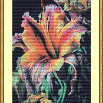 Orange Lily Cross Stitch Pattern