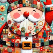 Patchwork Santa Cross Stitch Pattern