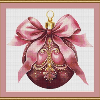 Pink Bauble Cross Stitch Pattern