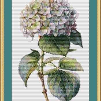 Pink Hydrangea Cross Stitch Pattern