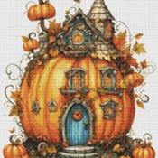 Pumpkin House Cross Stitch Pattern