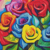 Rainbow Roses Cross Stitch Pattern