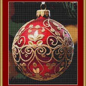 Red Bauble Cross Stitch Pattern