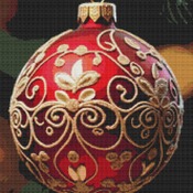 Red Bauble Cross Stitch Pattern