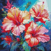 Red Hibiscus Cross Stitch Pattern