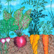 Root Vegetables Cross Stitch Pattern