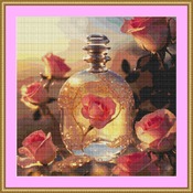 Rose In A Bottle Cross Stitch Pattern